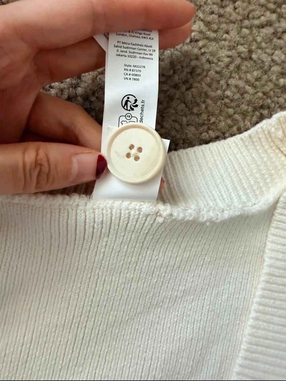 alo scholar Cardigan Sweater Ivory size M